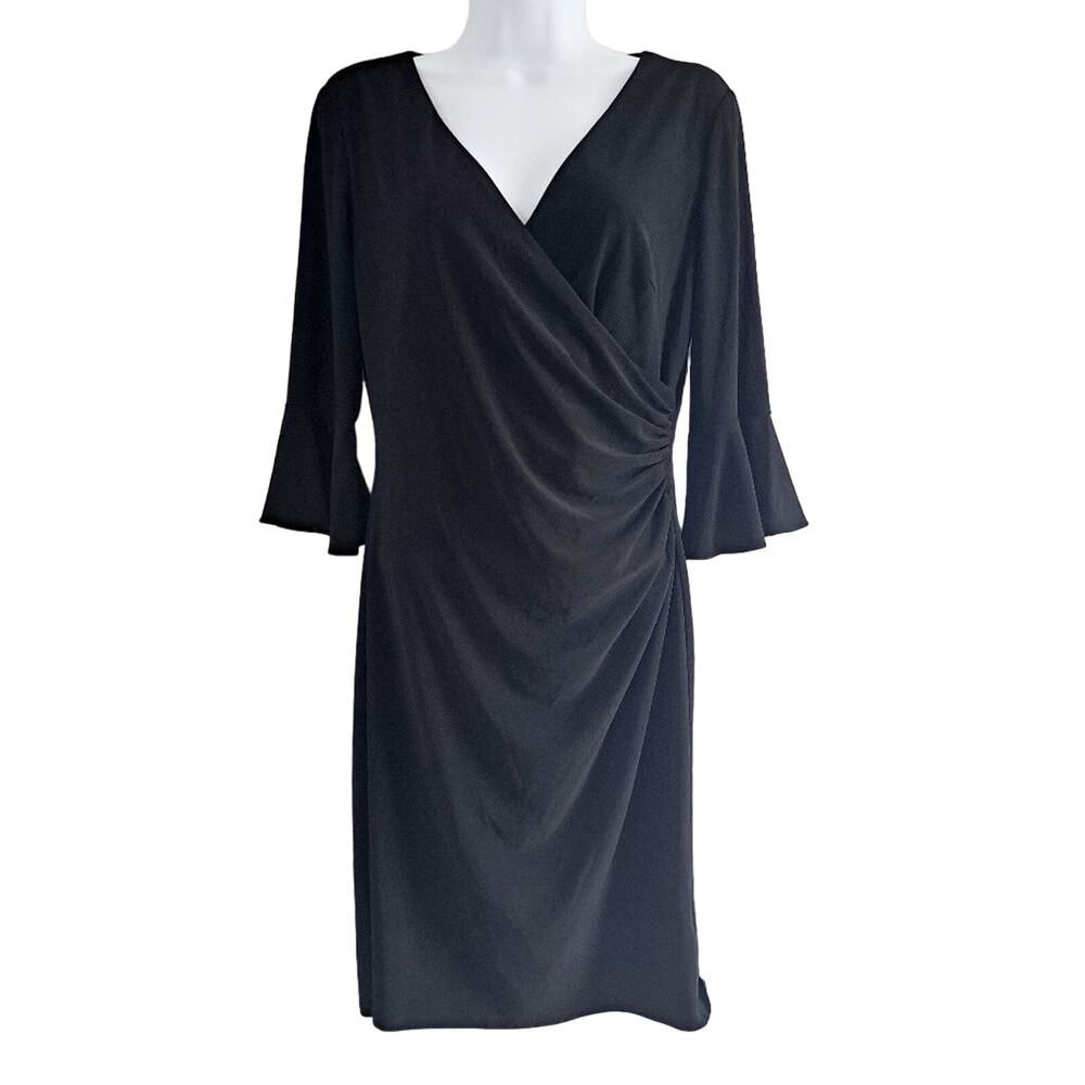 Lauren Ralph Lauren Faux Wrap Bell Sleeve Dress